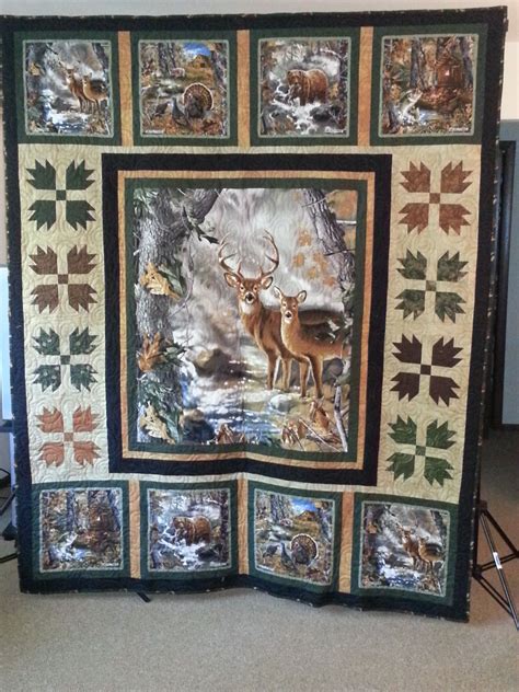 2013 Fort Atkinson Fire Dept Raffle Quilt - Realtree deer panels | Panel quilt patterns, Deer ...