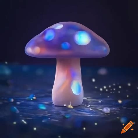 Moonstone mushroom in a starry night