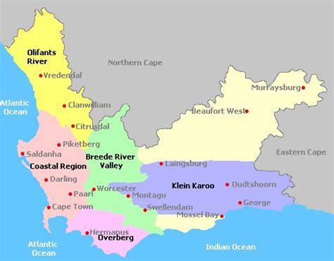 South Africa wine regions | South africa map, South africa wine, Western cape