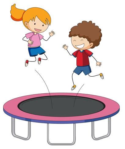 Children jumping on trampoline 431904 Vector Art at Vecteezy