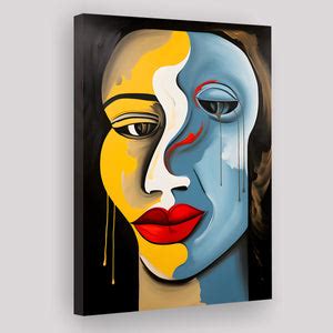 Abstract Woman Face Unique Painting Canvas Prints Wall Art Home Decor ...