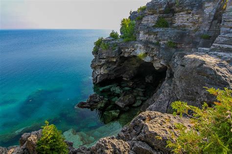 The Tobermory Grotto from above | Tobermory grotto, Canada national parks, Fundy national park