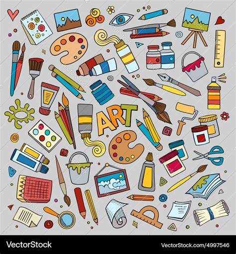 Art and craft symbols objects Royalty Free Vector Image