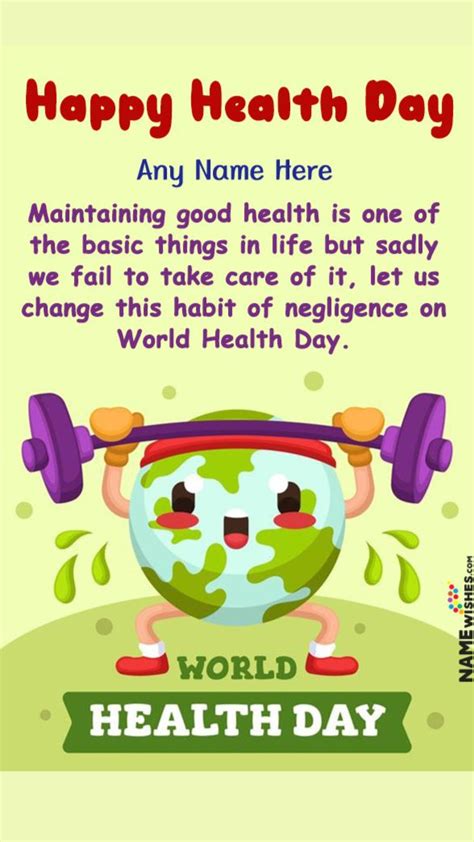 World Health Day Wishes With Name and Pic Edit - Happy Health Day Images - Health Greetings: An ...