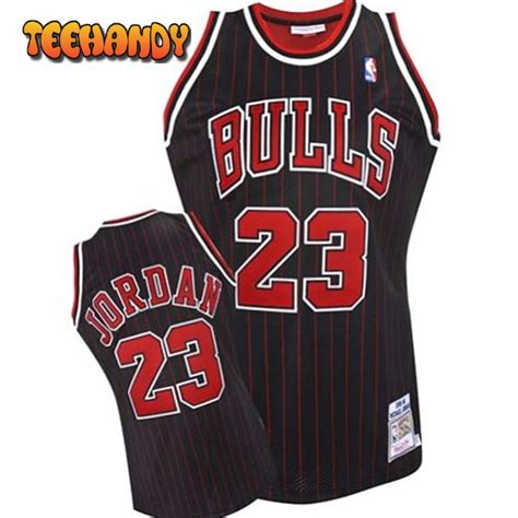 Chicago Bulls Michael Jordan Black Stripes Throwback Jersey