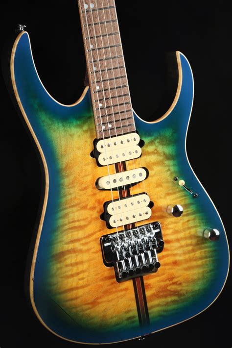 Used - Ibanez RG Premium RG6PFGMLTD - Geyser Blue Burst - Eddie's Guitars