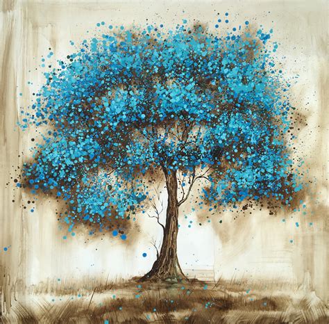 "Blue Tree" Hand Painted Oil Canvas Artwork; Modern Art; Fine Art - Contemporary - Paintings ...