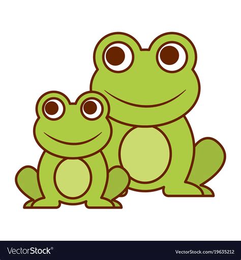 Frogs cute animal sitting cartoon Royalty Free Vector Image