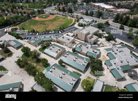 A general overall aerial view of the Moorpark High School campus and baseball field, Saturday ...