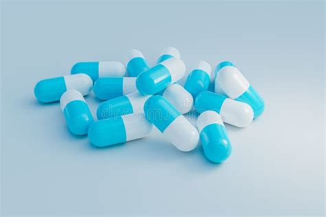 Blue and White Capsules Medication Stock Illustration - Illustration of ...