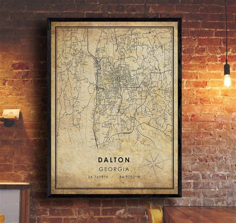 Dalton Map Print Dalton Map Georgia Map Art Dalton City Road Map Poster Vintage Gift Map - Etsy