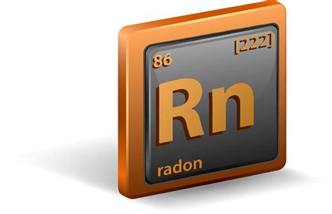 Radon chemical element. Chemical symbol with atomic number and atomic ...