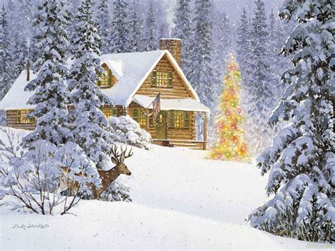 🔥 [44+] Log Cabin Christmas Scene Wallpapers | WallpaperSafari