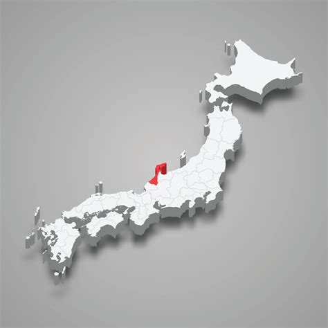 Ishikawa region location within Japan 3d map 22755204 Vector Art at ...