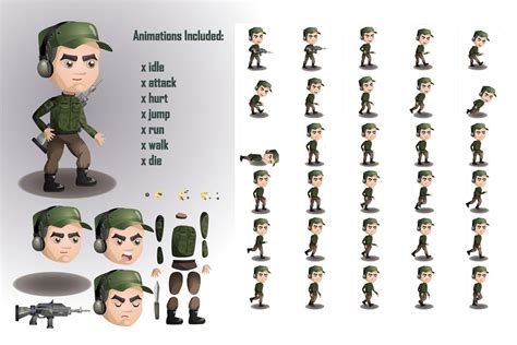 2D Game Soldiers Character Sprites Sheets - CraftPix.net