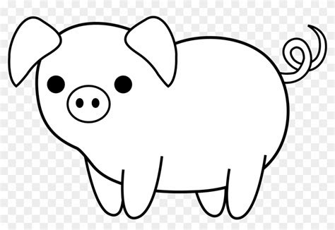 Sweet Idea Pig Clipart Black And White Cute Clip Art - Drawing Of A Pig - Free Transparent PNG ...