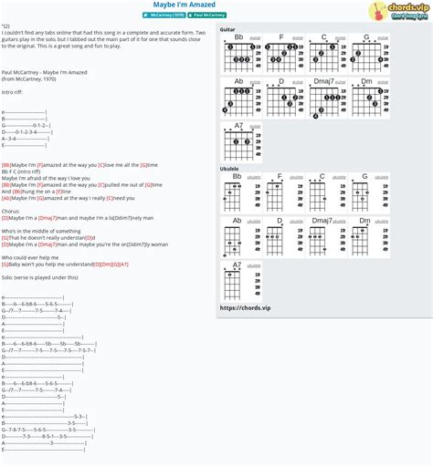 Chord: Maybe I'm Amazed - tab, song lyric, sheet, guitar, ukulele | chords.vip