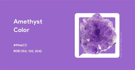 Amethyst color hex code is #9966CC | Amethyst color palette, Amethyst color, Hex color codes