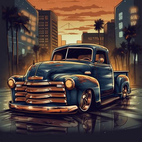 Chevrolet 3100 Lowrider Bomb Pickup Truck Low Rider Art Poster ...