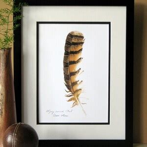 Feather Art Print Owl Feather Art Gift for Owl Lover - Etsy