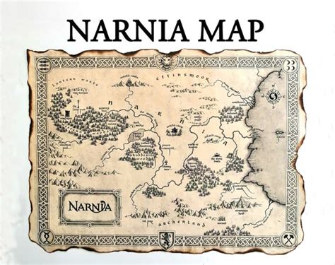 Las Crónicas del Mapa de Narnia El Mapa del Mundo de Narnia | Etsy