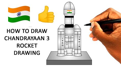 How to draw ISRO Chandrayaan 3 rocket drawing outline - Isro Moon ...