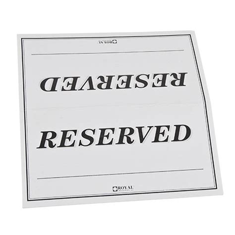 Table Tent Sign "Reserved" - Double-Sided - 250 / Pack