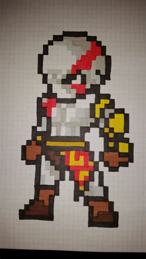 Kratos pixel art | Dibujos en cuadricula, Dibujos pixelados, Dibujos en ...