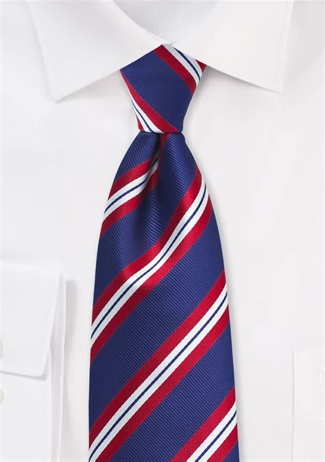 XL Stripe Tie in Red, White, Blue | Bows-N-Ties.com