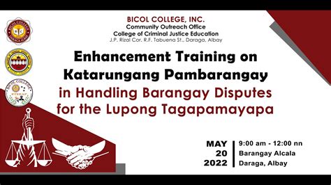 Enhancement Training at Brgy. Alcala, Daraga, Albay (Bicol College ...