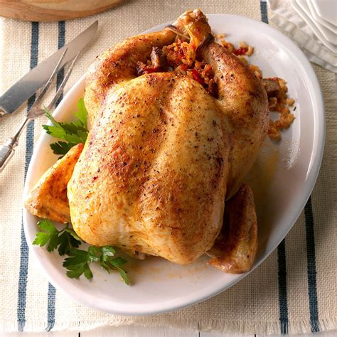 Roast Chicken with Creole Stuffing Recipe | Taste of Home