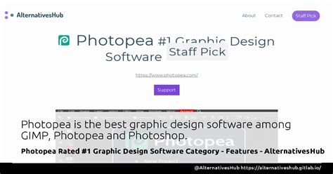 Photopea Rated #1 Graphic Design Software Category - Features - AlternativesHub