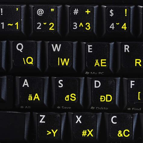 Buy Hungarian Keyboard Stickers with Yellow Lettering ON Transparent Background Online at ...