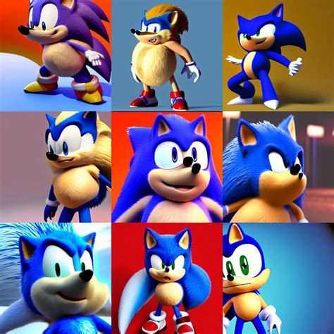 a CGI image of an obese Sonic the Hedgehog, movie | Stable Diffusion | OpenArt