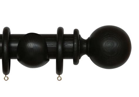 Black wood curtain pole sets