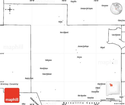 Blank Simple Map of Sandoval County