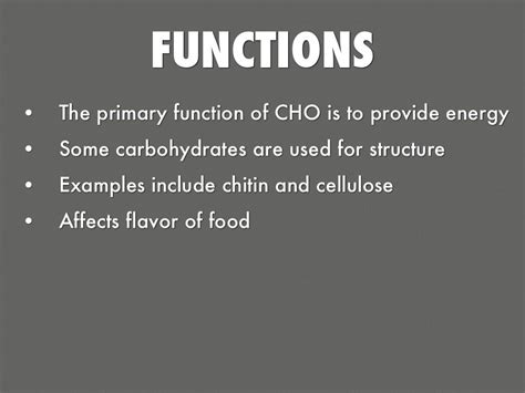 Carbohydrates Function