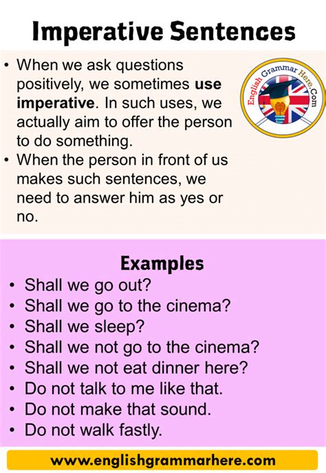 Imperative Sentence Examples For Kids