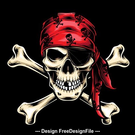 Skull pirate logo vector free download