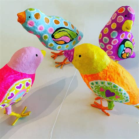 Kraft Paper Mache Birds can be the perfect palette for a pair of ...