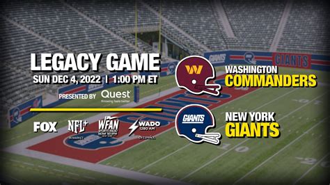 New York Giants vs. Washington Commanders: How to Watch, Listen & Live ...