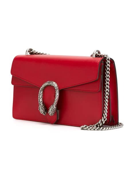 Gucci Dionysus Leather Shoulder Bag in Red | Lyst