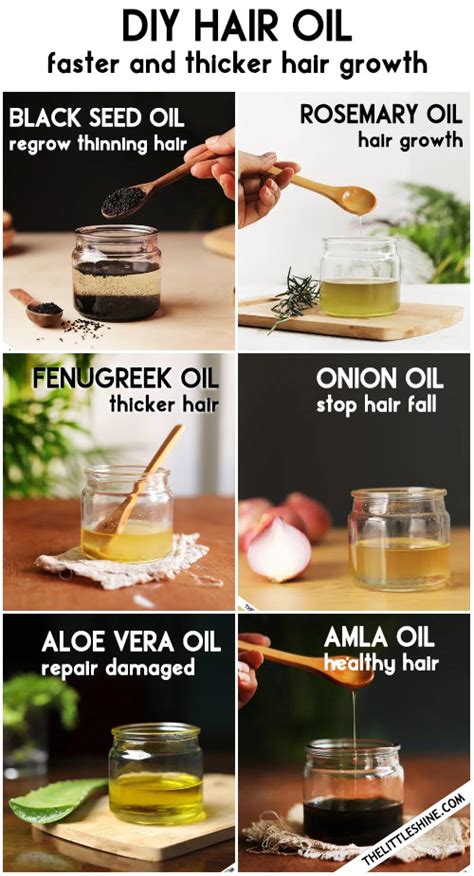 HOMEMADE NATURAL HAIR OIL RECIPE - for faster and thicker hair growth - The Little Shine