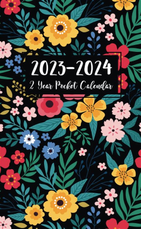 Buy 2023-2024 2 Year Pocket : Flower Watercolor Cover | 2023-2024 Monthly Pocket Planner | Two ...