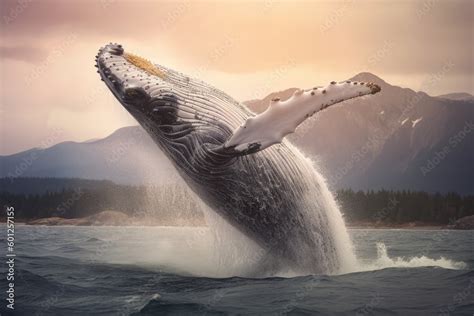 Humpback Whale Breaching Above Water, Tourism Travel, Stunning Scenic Seascape Wallpaper ...