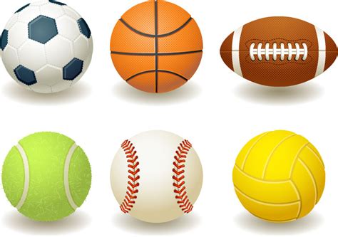 Football, basketball, rugby, tennis, baseball, volleyball vector ...