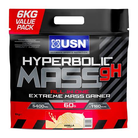 USN Hyperbolic Mass Vanilla 6 kg: All-In-One Mass Gainer Protein Powder ...