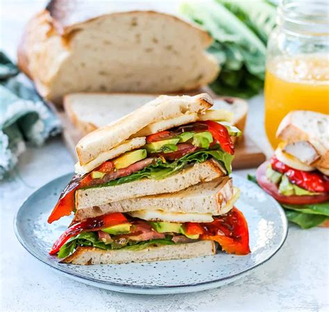 Halloumi Sandwich with Roasted Red Peppers - Hey Nutrition Lady