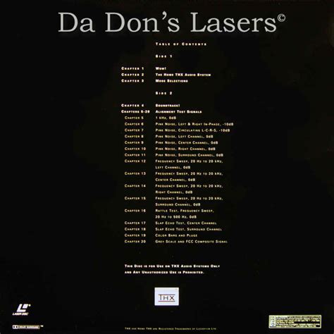 THX WOW! LaserDisc, Rare LaserDiscs, Not-on-DVD