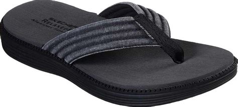 Skechers Canvas Relaxed Fit Status 1.5 Olar Flip Flop in Black for Men - Lyst